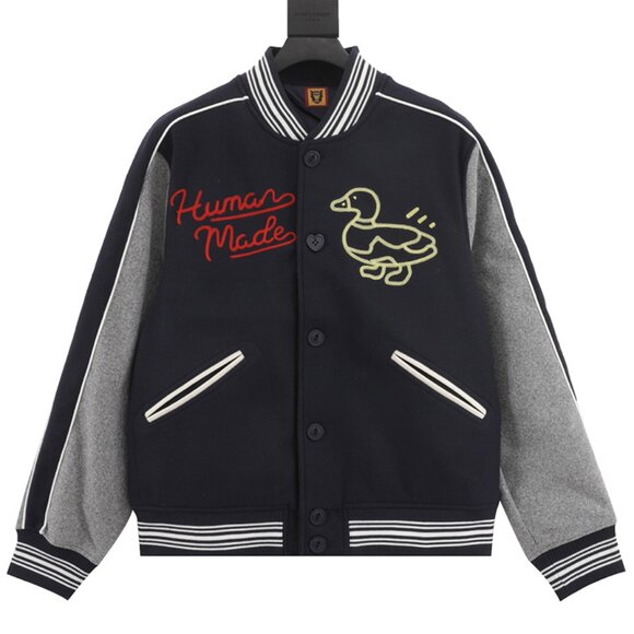 Love Duck Embroidered Baseball Jacket Black Human Made - Picture 1 of 9